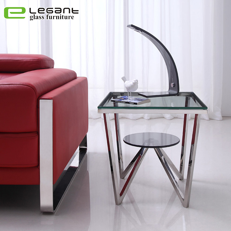 European Style Metal Frame Tempered Round Glass Center Coffee Table