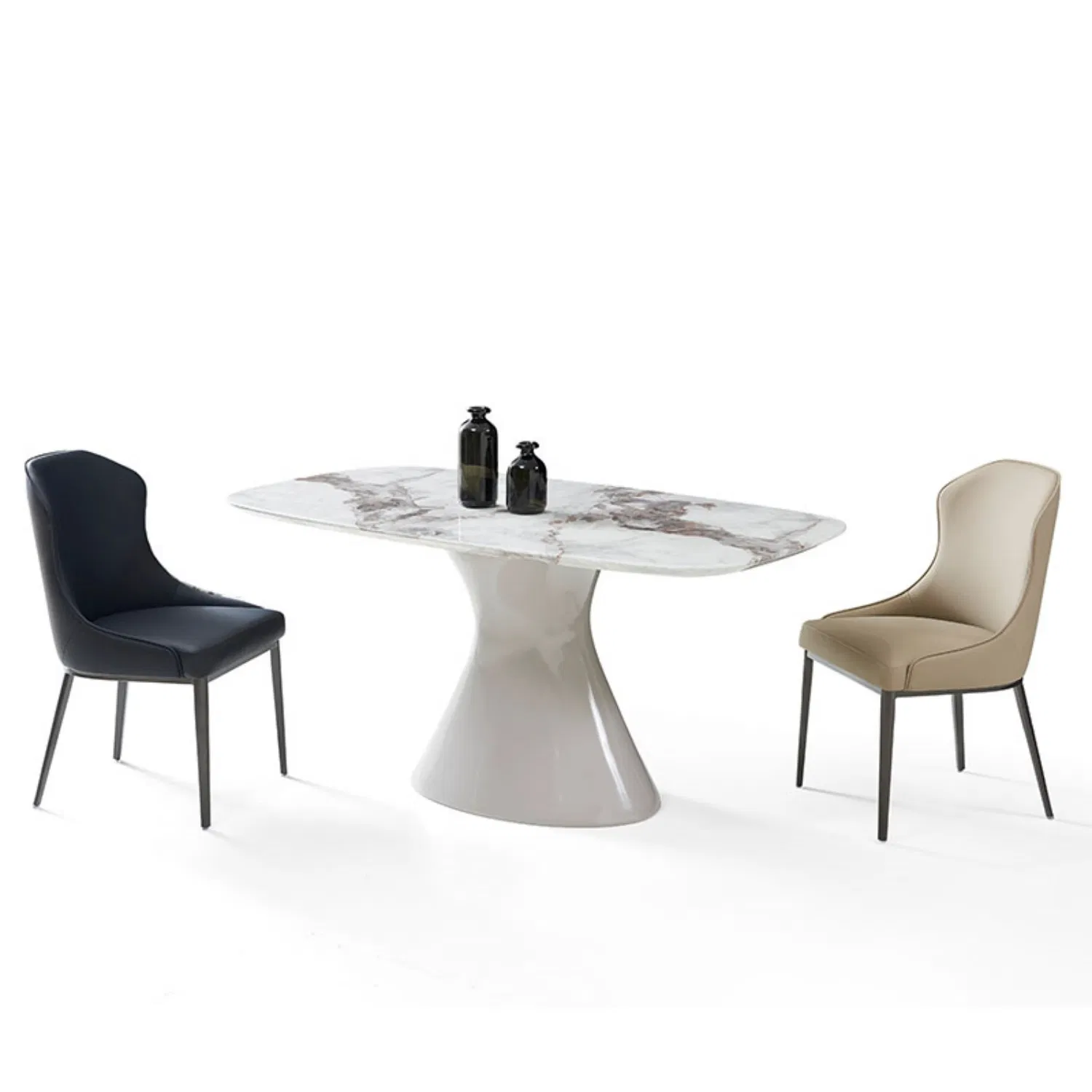 Large Luxury Home Modern Extendable Marble Top Round Room Dining Table Furniture