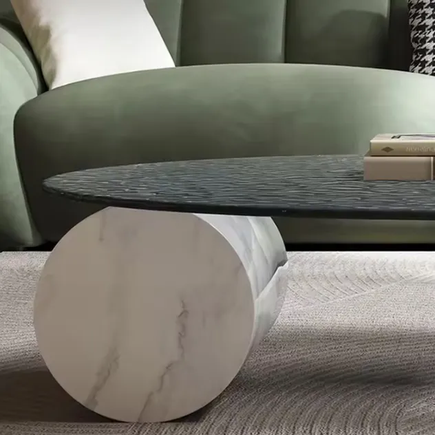 Modern Round Glass Coffee Table View 2