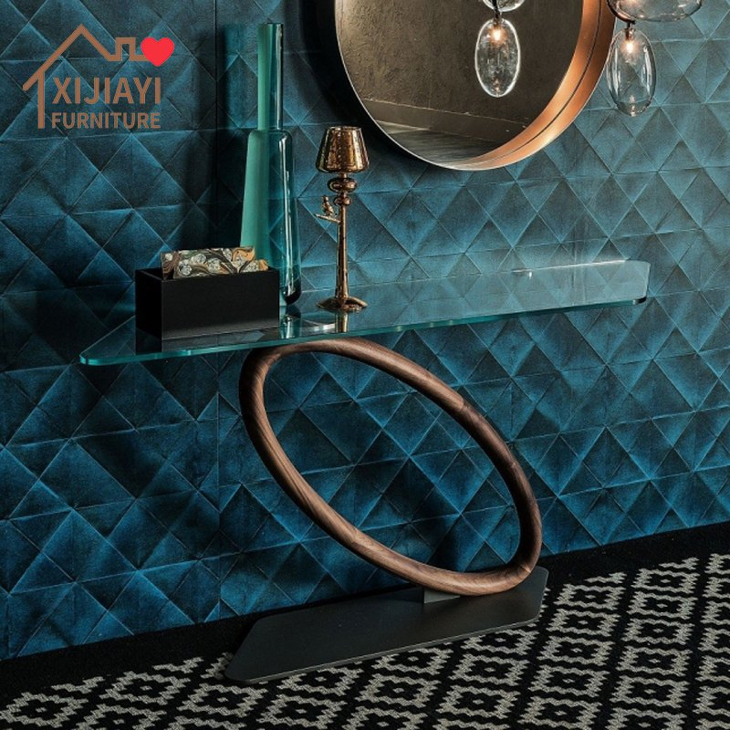Xijiayi Customized Iron and Glass Console Table for Your Specific Dimension Requirements.