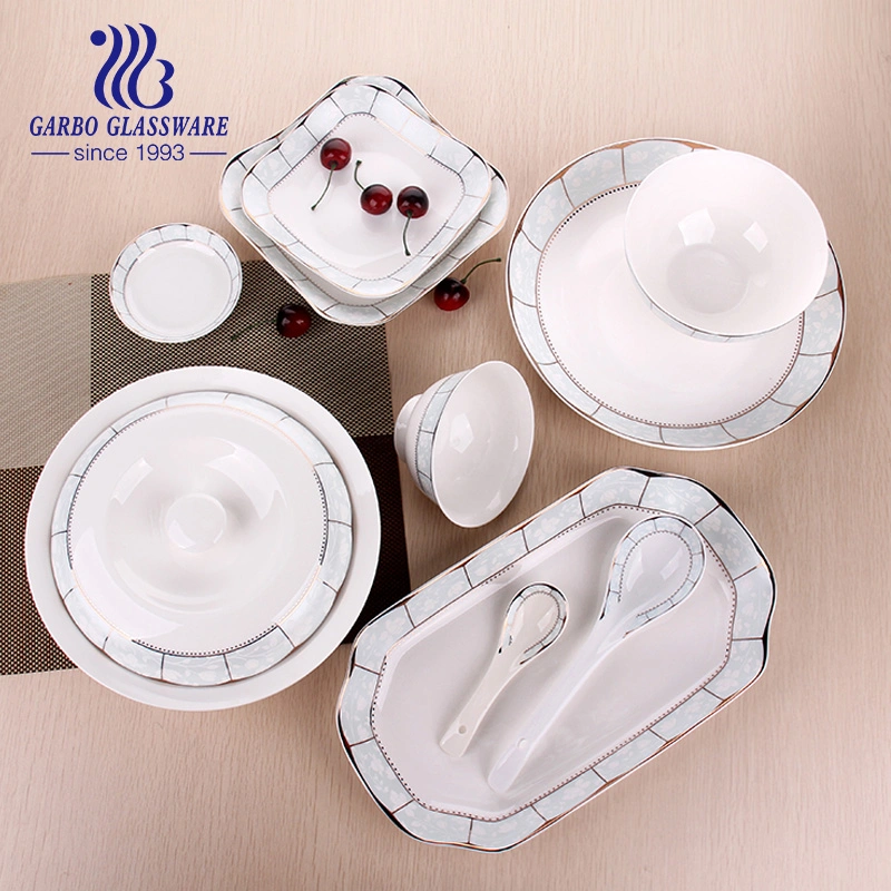 50PCS Dinnerware and Hotel Using High Quality Ceramic Set High End AA Grade Porcelain Set for Table Decoration