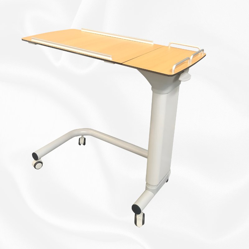 Adjustable Height Tilt Table Top Wood ABS Medical Hospital Overbed Dining Table