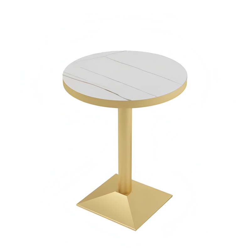 Modern Foshan Wholesale Sintered Stone Square Round Table Top and Chair Set Booth Furniture Restaurant Cafe Dining Coffee Shop Table