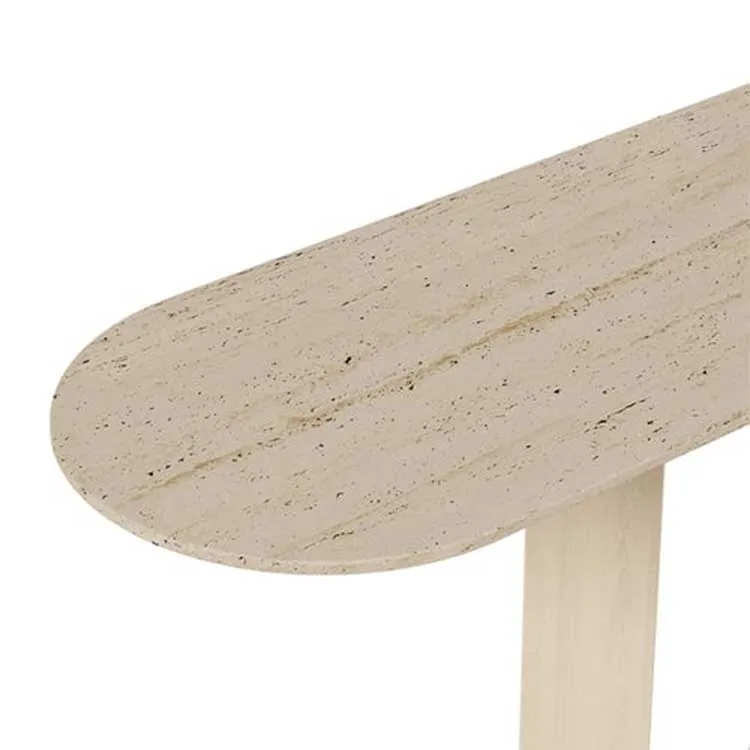 Travertine Console Table View 3