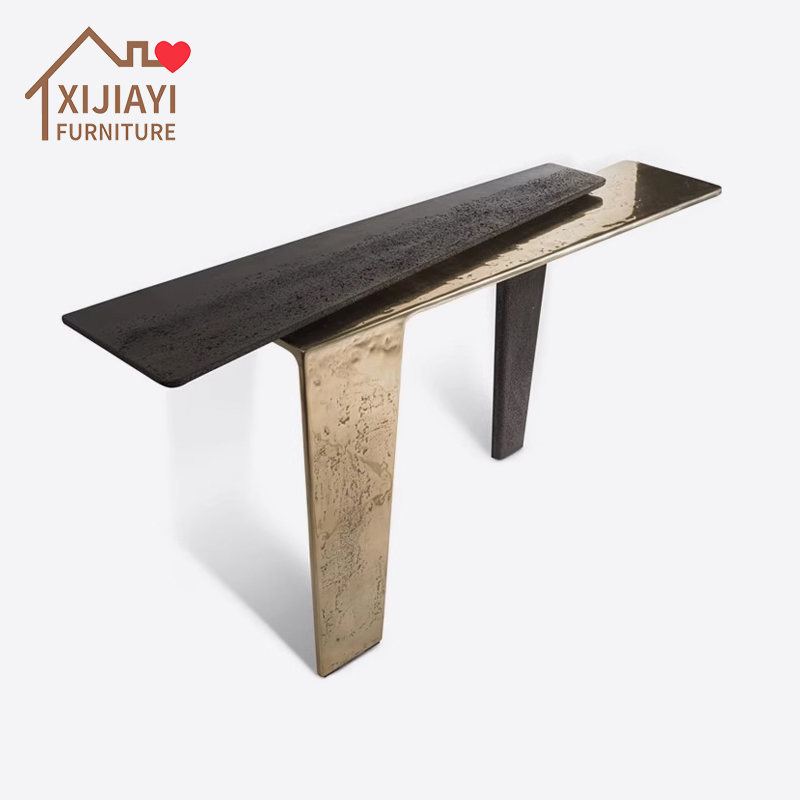Xijiayi Modern Hotel Console Table with Metal Steel for Luxury Lobby Decor.
