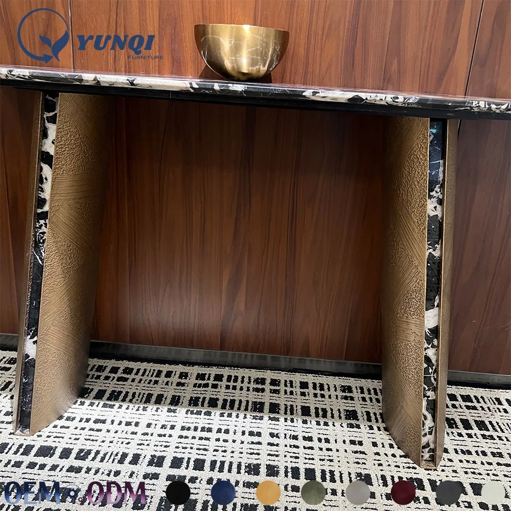 Modern Luxury Noir Marble Console Table for Home and Hotel Living Room Furniture Marble Entrance Console Hallway Console Table