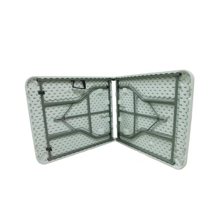 6FT Solid Steel Frame HDPE Table Top Party Dining Rental Plastic Folding Outdoor Table