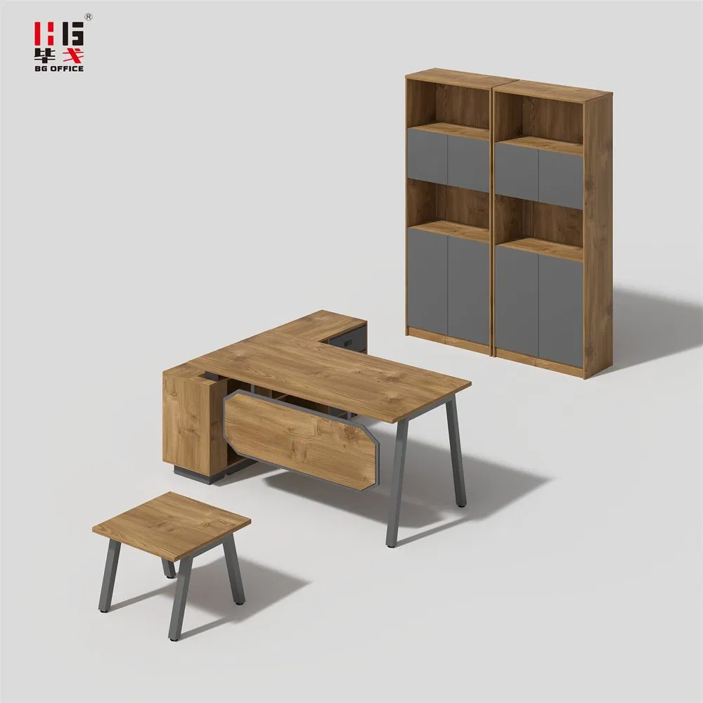 High-End L Shape Executive Boss Manager Desk Factory Price Office Furniture Table Set for Manager CEO