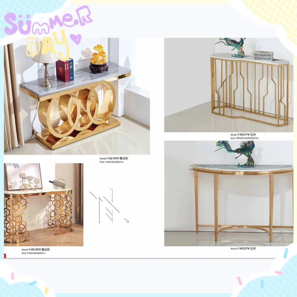 Glass Marble Top Table