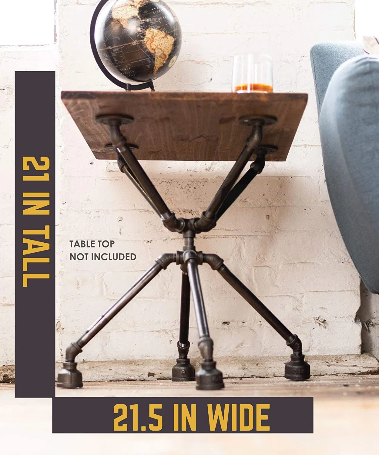 DIY Industrial Coffee Table with Black Cast Iron Pipes