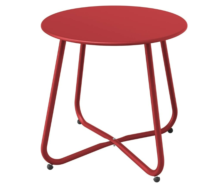 Light Weight Round Shape Balcony Patio Tables Room Metal Sofa Side Table