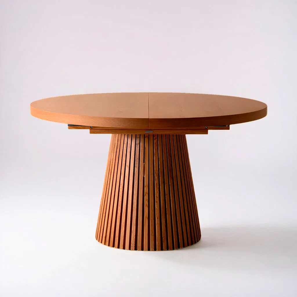 Modern Extendable Round Dining Table with Seamless Transformation Mechanism Ideal for Small Spaces to Family Gatherings Dining Table