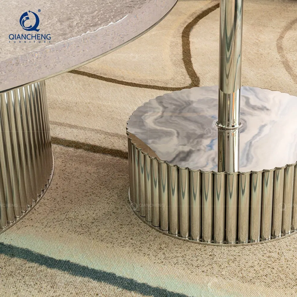 Luxury Curved Acrylic Round Nesting Side Coffee Tables Set of 2 on Verified Suppliers