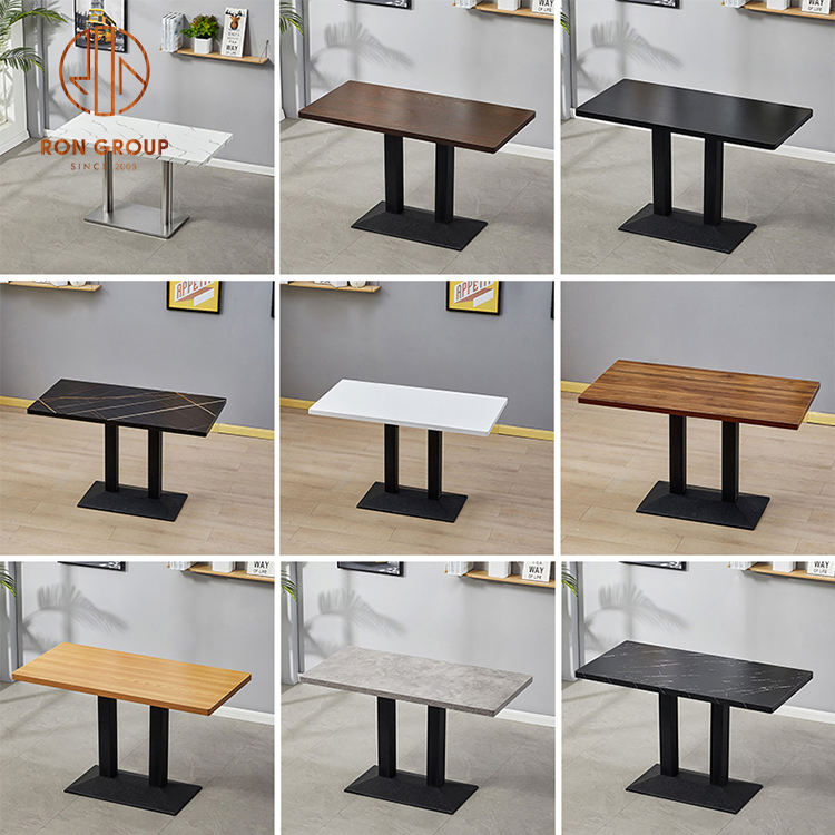 Wholesale Customized Fast Food Coffee Shop Square Round Marble Wood Commercial Furniture Cafe Restaurant Table