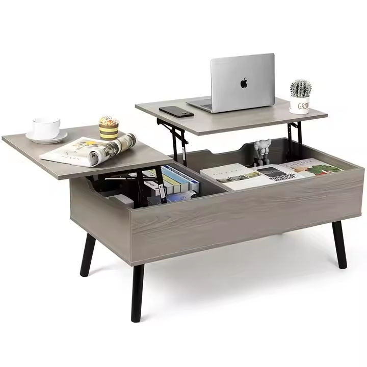 Luxury Wholesale Furniture Living Room Adjustable Lift Top Coffee Table with Hidden Storage Homeoffice Desk