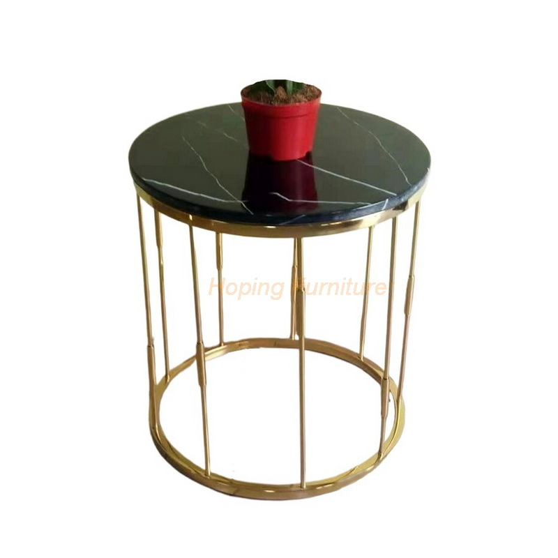 Stainless Steel Kmart Coffee Table Living Room Round Side Table Mable Top Small Nesting Coffee Tables for Villa and Hotel