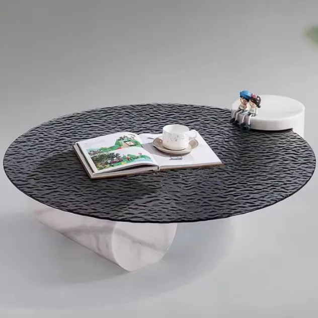 Modern Round Glass Coffee Table View 3