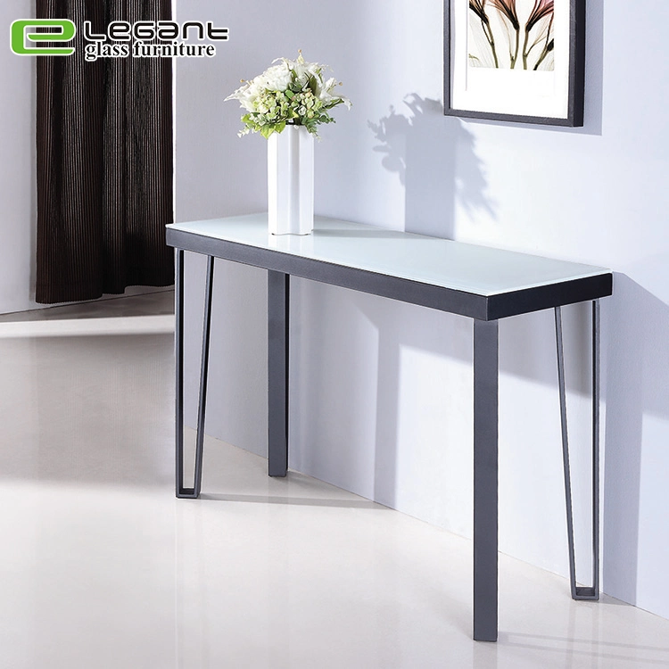 Stainless Steel Console Table with Tempered Glass Top