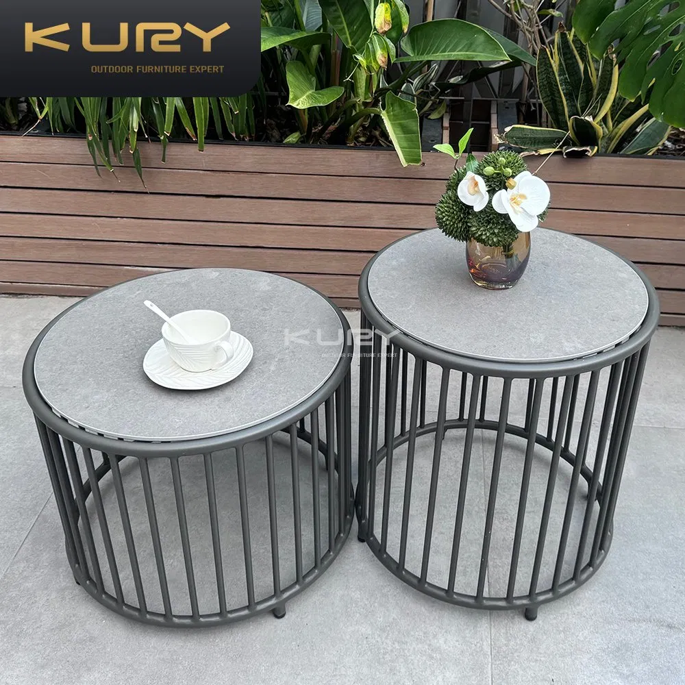 Hot Sale Garden Patio Balcony Rock Board Dining Room Side Metal Outdoor Coffee Table