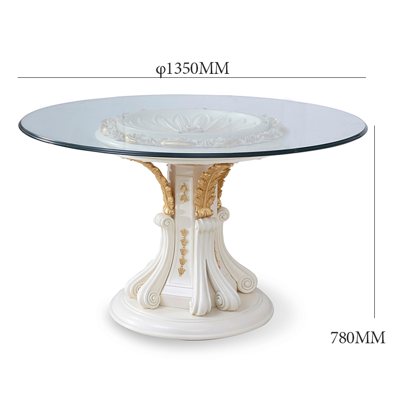 Classic Glass-Top Console Table Ornate Carvings and Functional Design for Entryway Spaces