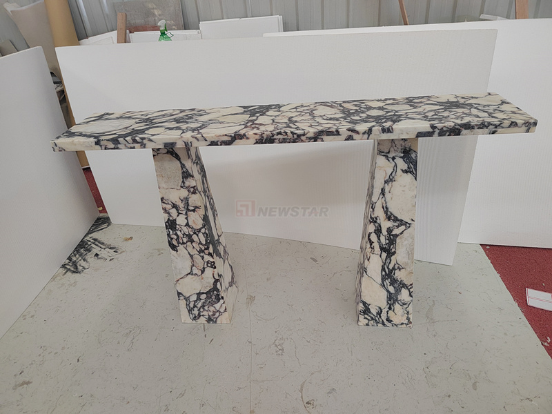 Nodric Modern Entrance Hallway Console Table Marble Furniture Calacatta Violar Natural Stone Furniture Manufacturers Wholesale