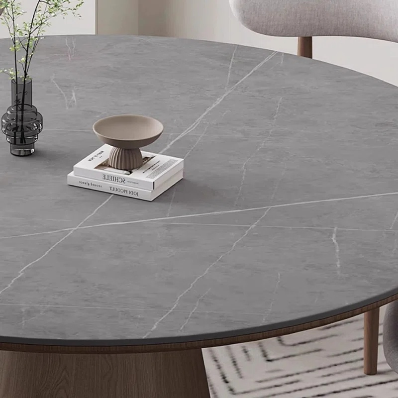 Dining Table and Chair Set Luxury Modern Wooden Texture Restaurant Home Furniture Dining Room Wooden Dining Table Set