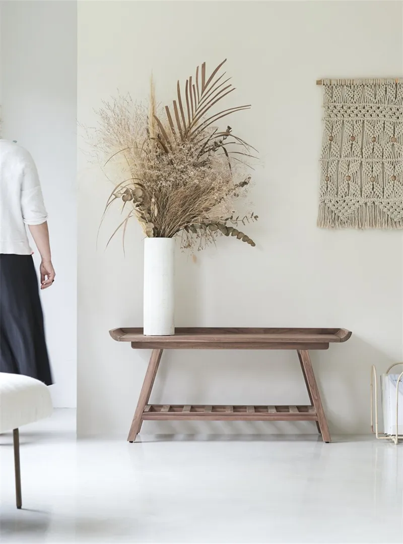 Solid Walnut Low Console Table 2