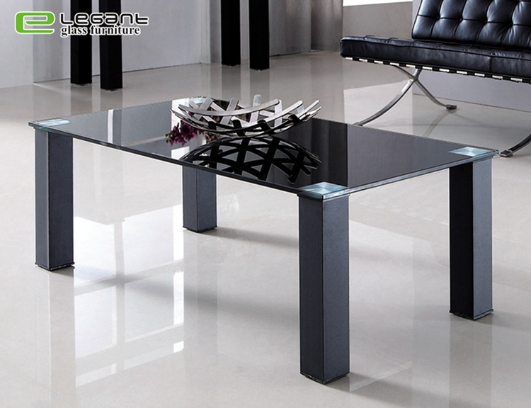 European Style Glass Console Table with Metal Base