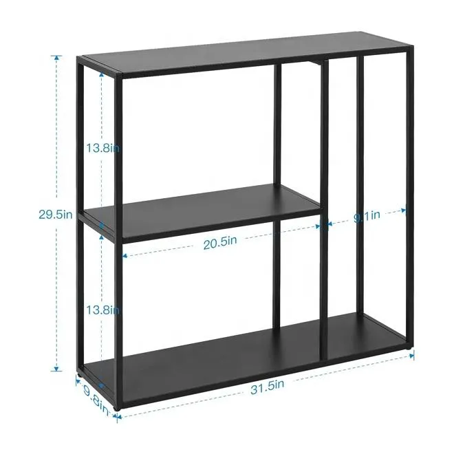 3-Tier Narrow Metal Console Table with Storage Shelf