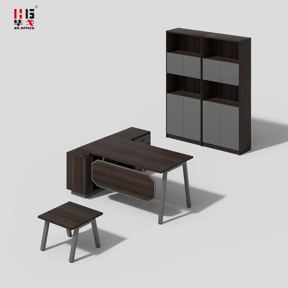 High-End L Shape Executive Boss Manager Desk Factory Price Office Furniture Table Set for Manager CEO