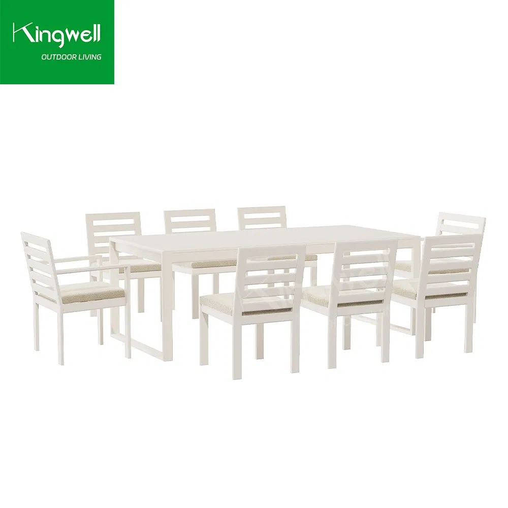 Hot Sale High End Kingwell Patio Luxury Furniture Outdoor Dining Table Set