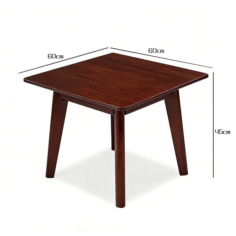 Modern Walnut Square Side Table Minimalist Square End Table Stylish 60cm Walnut Square Accent Table for Living Room
