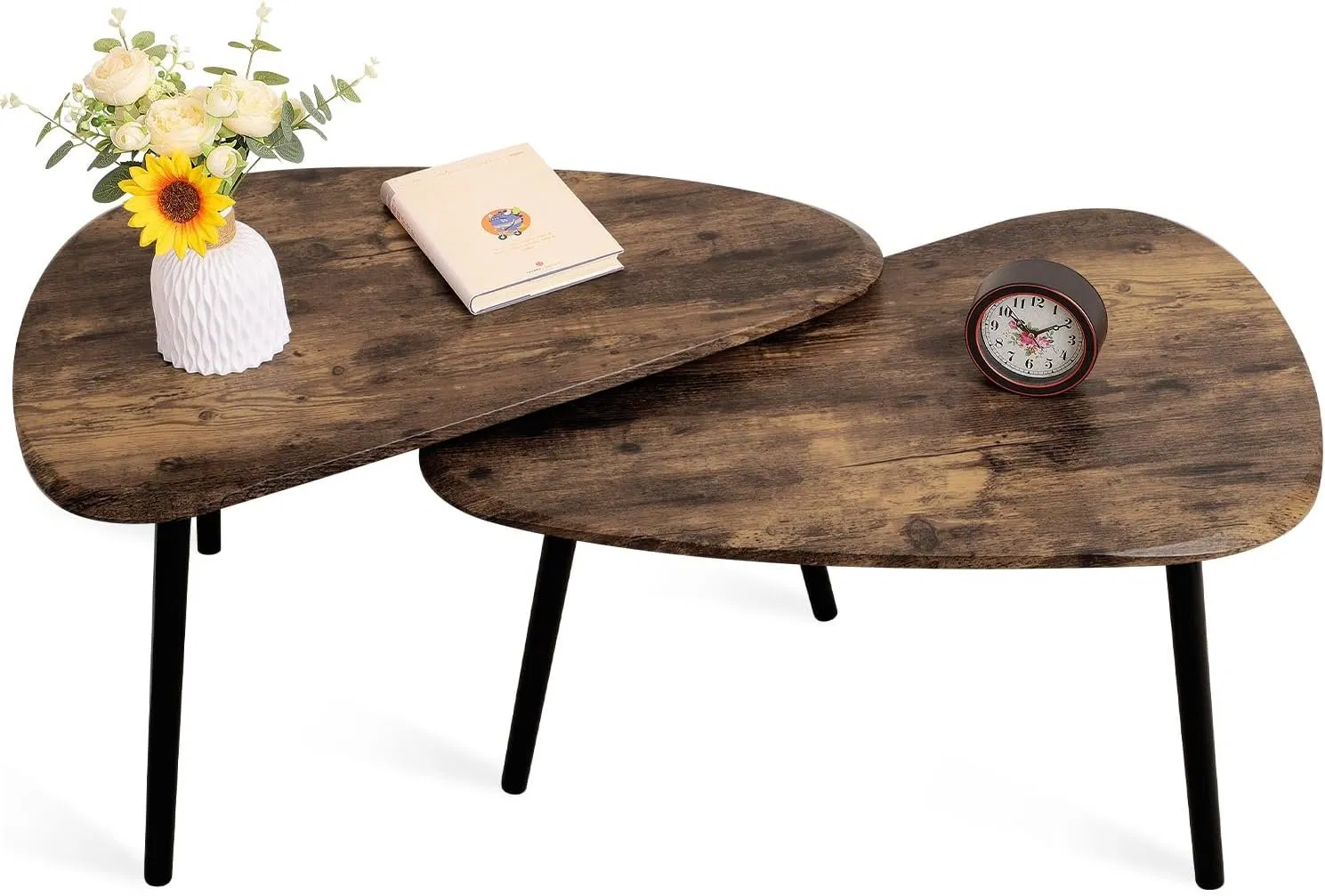 Hot Sale Triangle Side Table 2 Set Nesting Coffee Table Center Coffee Table for Living Room