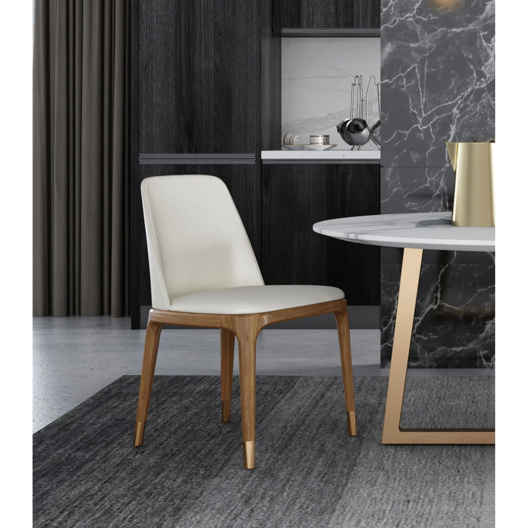 Wholesales Metal Home Furniture Marble Stone Luxury 1.8m Modern Dining Set Restaurant Table