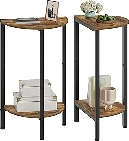 2-Tier Thin Sofa Table Small Couch Side Table with Living Room Storage for Entryway or Coffee Accent 2 Set Narrow Tables