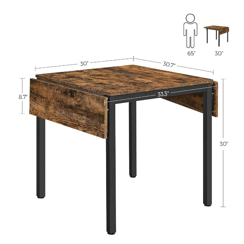 Hot Sale Industrial Kitchen Table Dining Table Folding Dining Table Drop Leaf Extendable Table for Living Room Dinning Room
