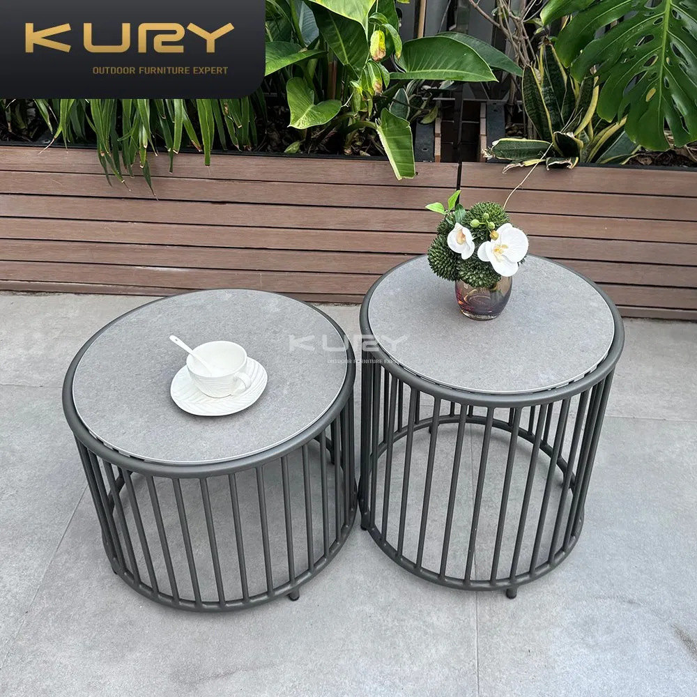 Hot Sale Garden Patio Balcony Rock Board Dining Room Side Metal Outdoor Coffee Table