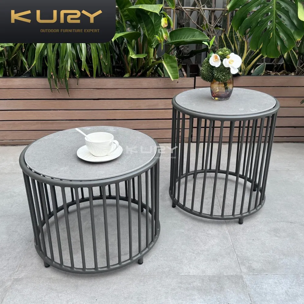Hot Sale Garden Patio Balcony Rock Board Dining Room Side Metal Outdoor Coffee Table