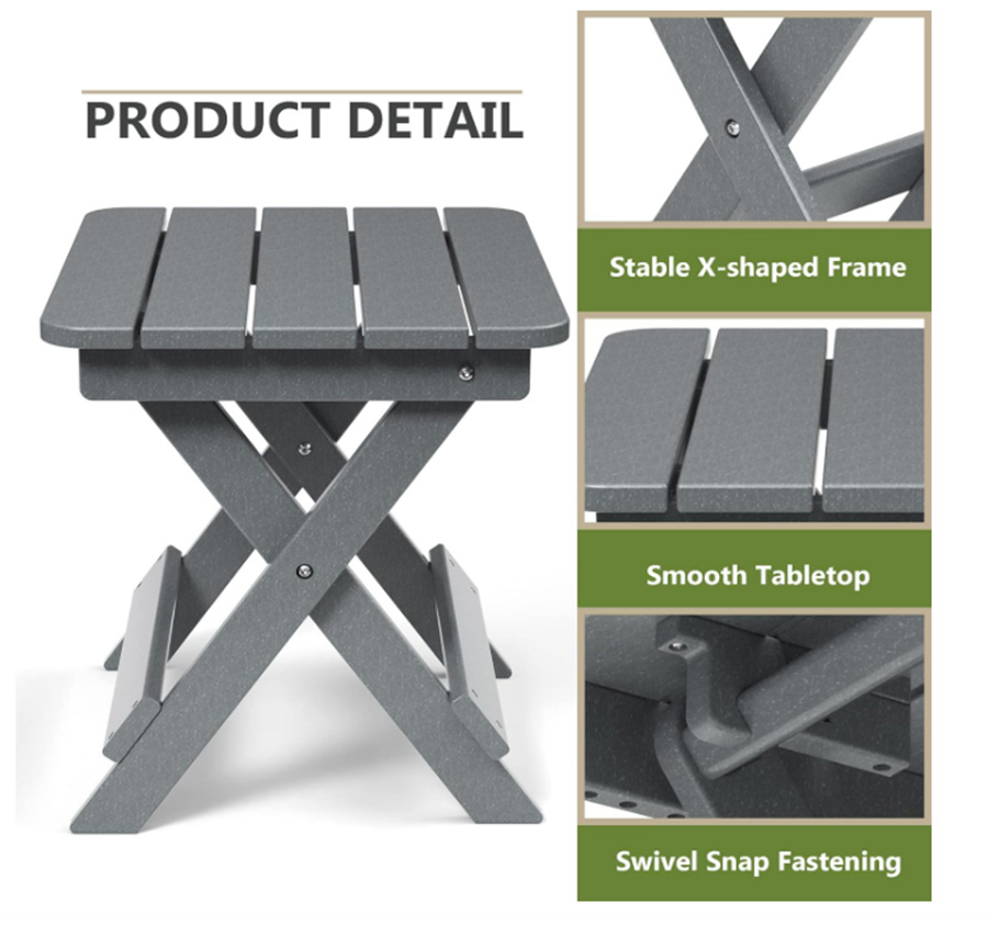 Outdoor Garden Foldable Side Table Patio End Table