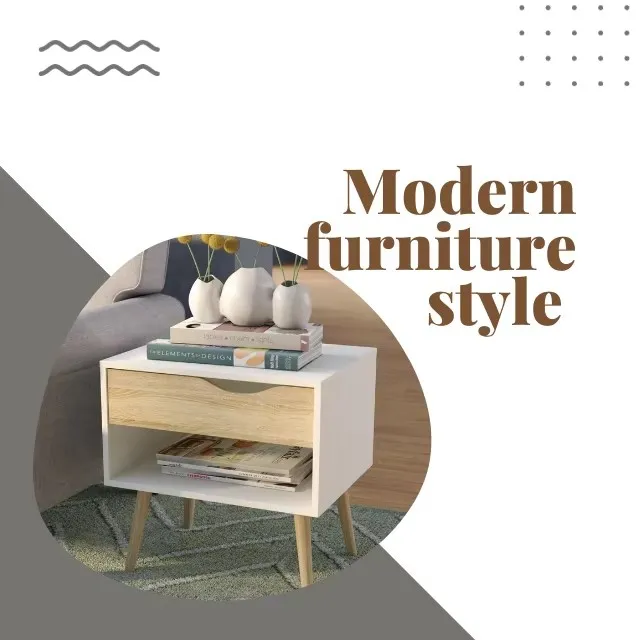 Modern Oak Wood Beside Table