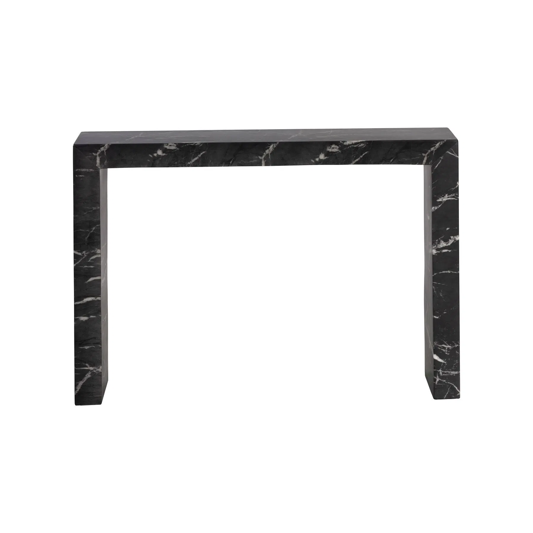 Natural Black Marquina Marble Console Table Narrow Rectangular Marble Top Entryway Table