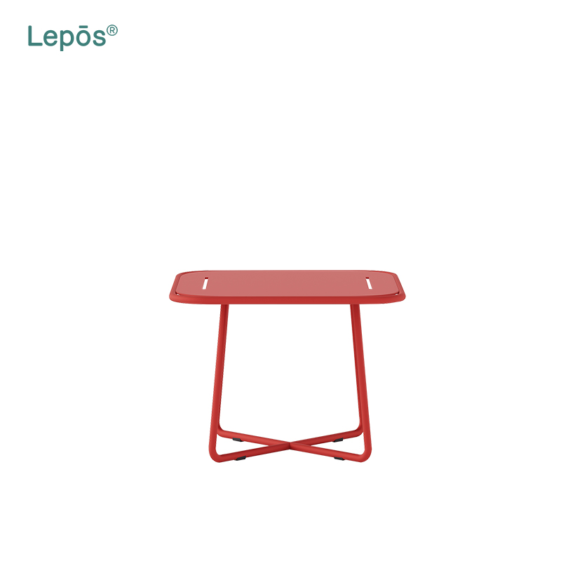 Modern Patio Side Table 201 Stainless Steel Frame Square Tea Table Home Balcony Cafe Garden Party Courtyard Outdoor Coffee Table