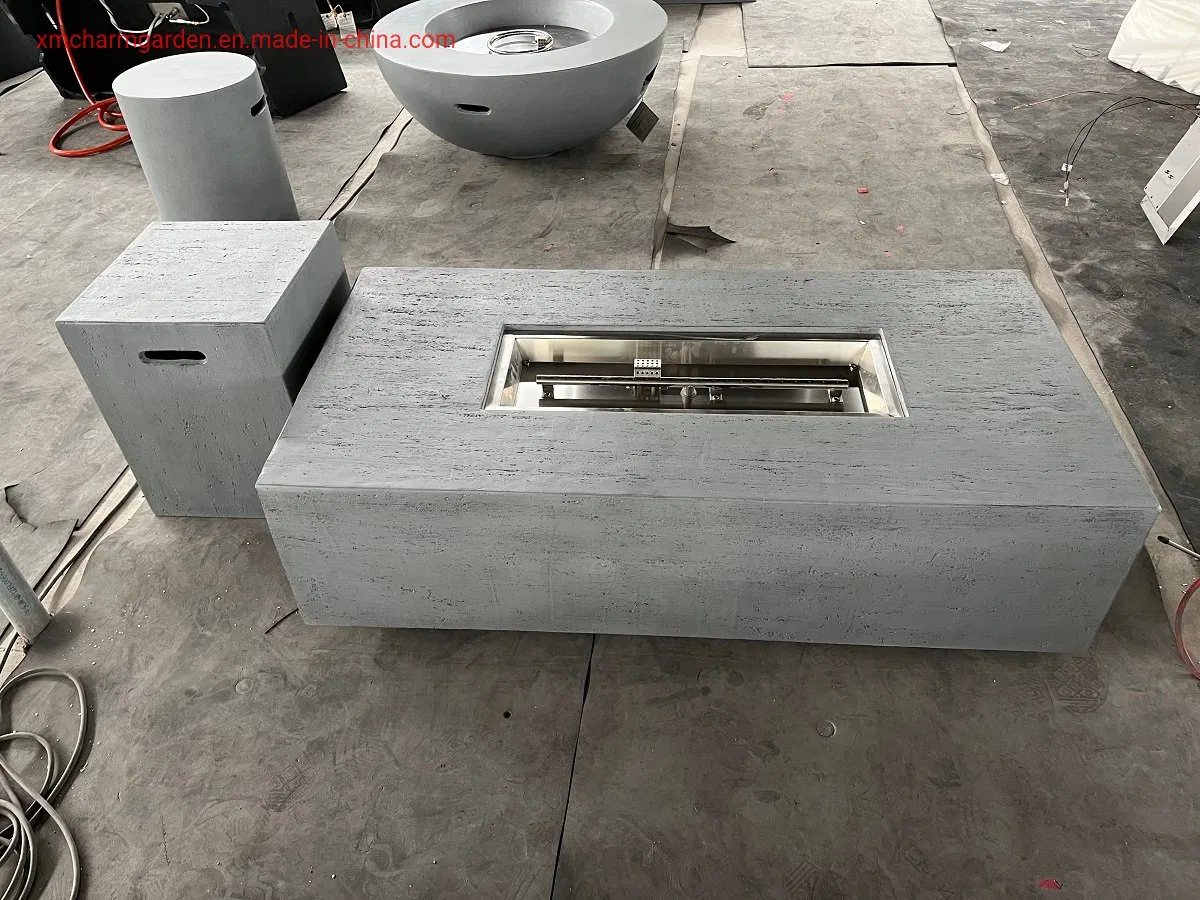 Whole Set Outdoor Gas Fire Table with Side Table Gas Cylinder Tank Cove for Backyard Furnishings Patio Heating