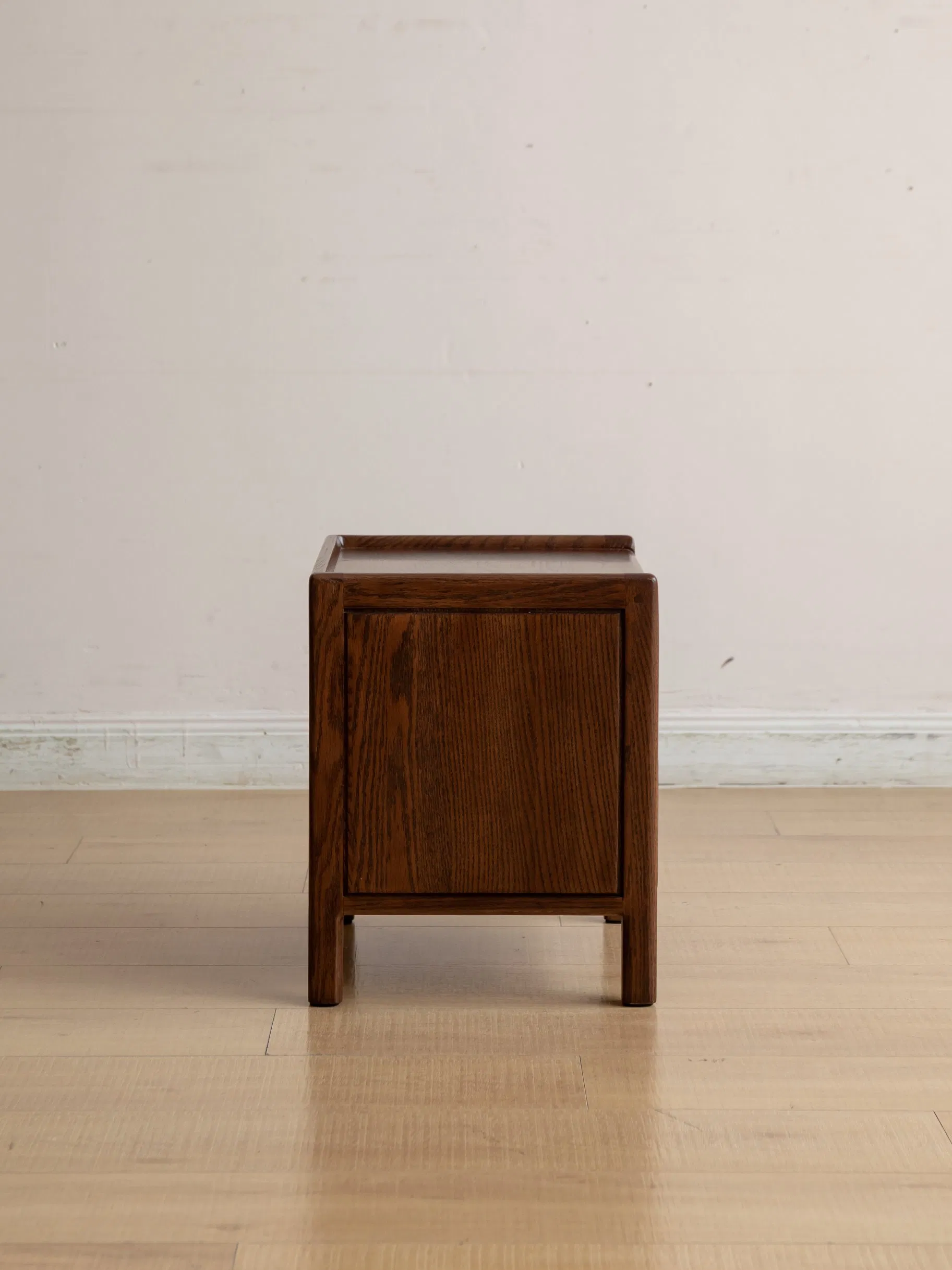 Contemporary Chic Solid Red Oak Wood Home Bedroom Bedside Table