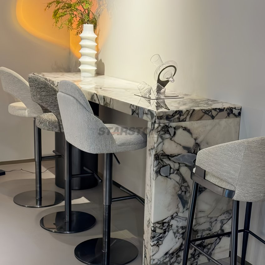 Starstone Home Modern Entry Table Hallway Antique Travertine Marble Hollway Table Stone Luxury Hotel Living Room Furniture Marble Console Table