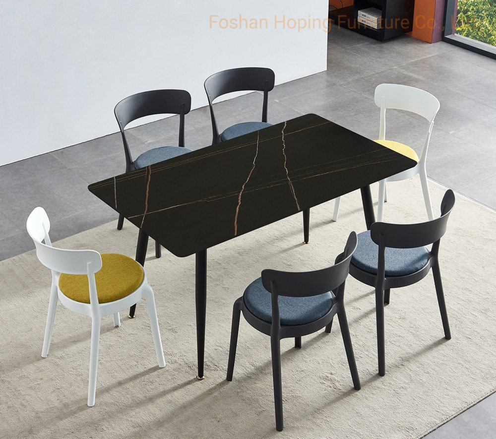 Hoping Factory Modern Southeast Asia Design Extendable Dining Room Table Slate Top Furniture Kitchen Set Dining Room Furniture MDF Top Effect Paper Dining Table