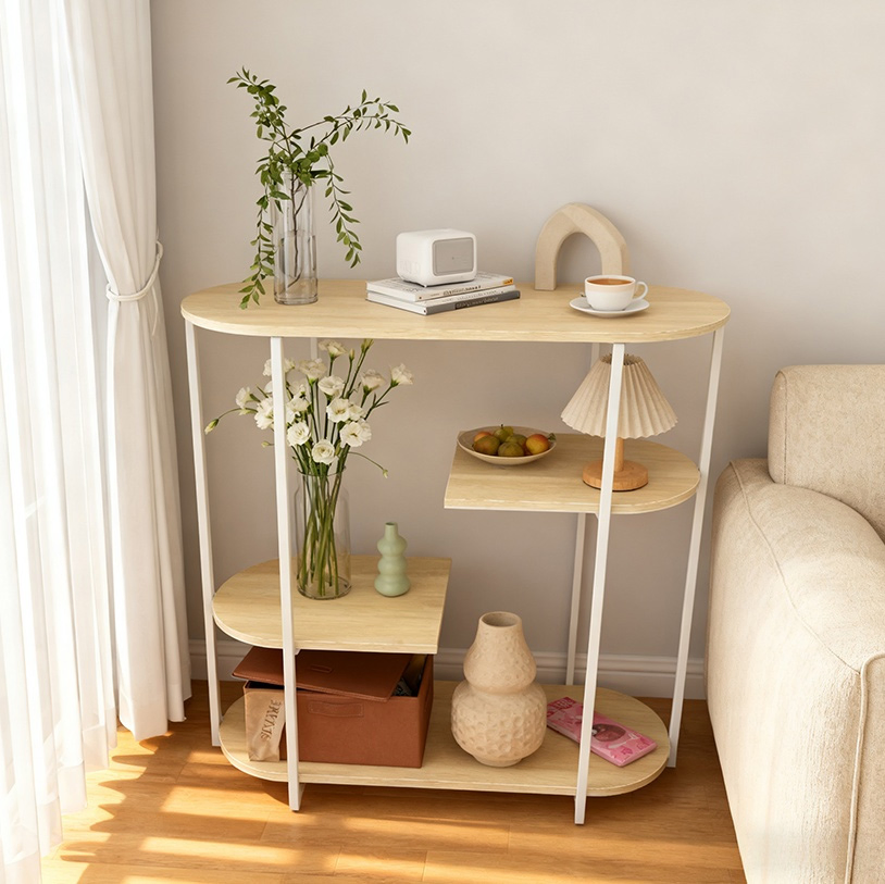 Narrow Storage Shelves Metal Entryway Table Long Hallway Table Metal Console Table for Entrances Living Room