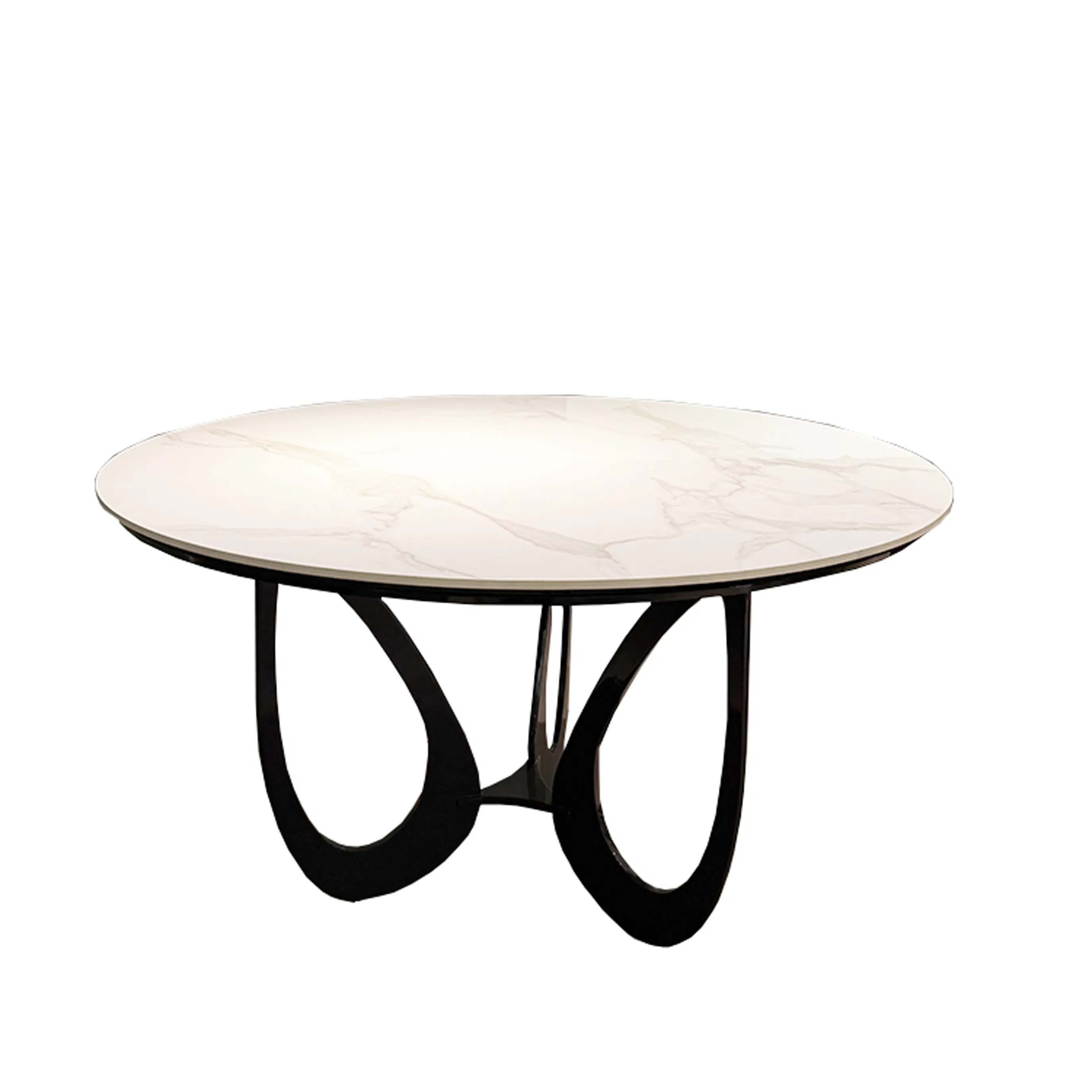 Luxury Modern Marble Dining Table Set Minimalist Kitchen Round Extendable Table with Chairs for Home