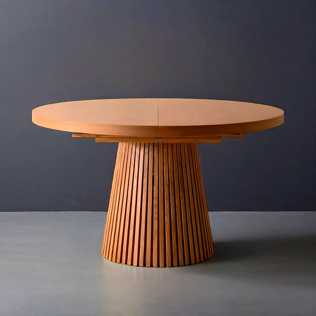 Modern Extendable Round Dining Table with Seamless Transformation Mechanism Ideal for Small Spaces to Family Gatherings Dining Table