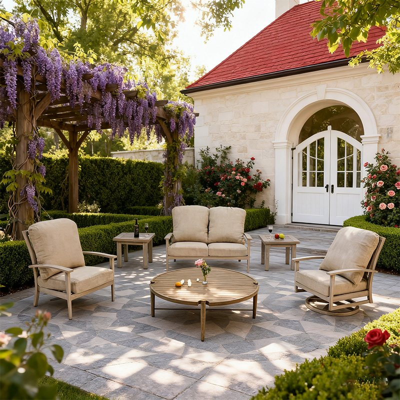 Weather Resistant Aluminum Outdoor Side Table for Patio Decor